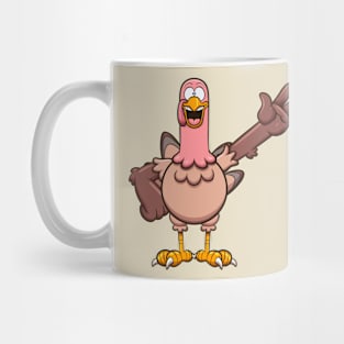 Waving Cartoon Turkey Mug